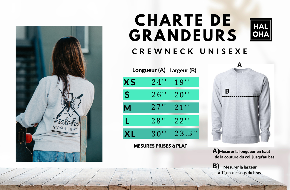 Crewneck léger Waianae - 2 options de couleurs (Khaki ou Bordeaux)