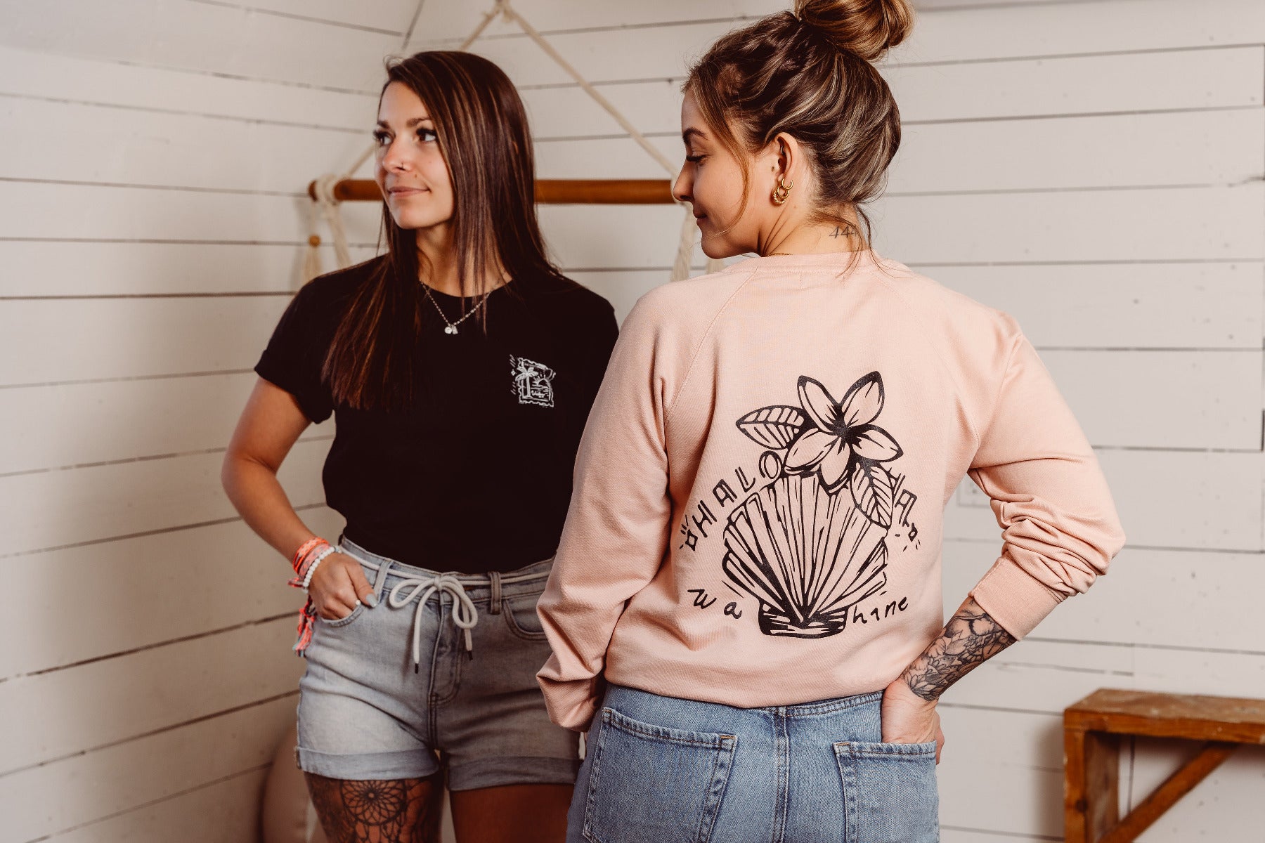 Crewneck unisexe mince SHELL - Blush