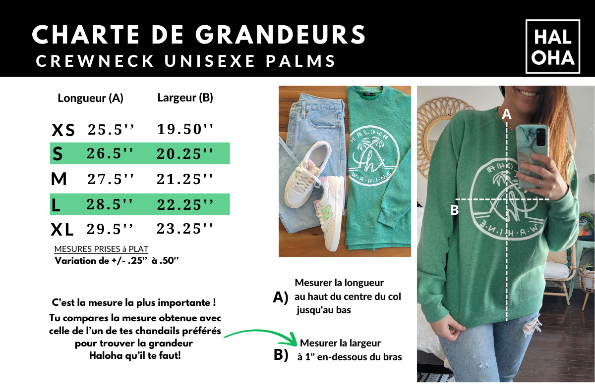 Crewneck unisexe ultra doux PALMS - Jungle (avec fin molleton intérieur)