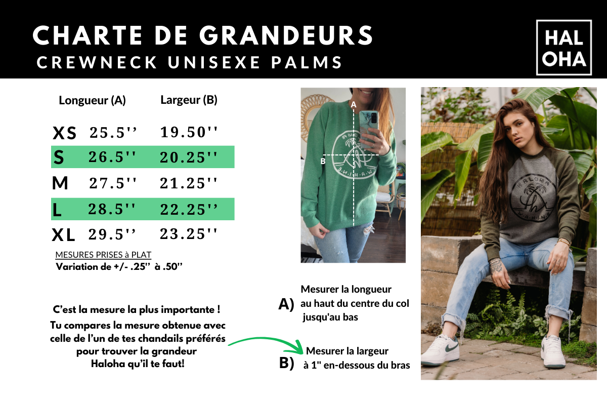 Crewneck unisexe ultra doux PALMS - Nomade (avec fin molleton intérieur)
