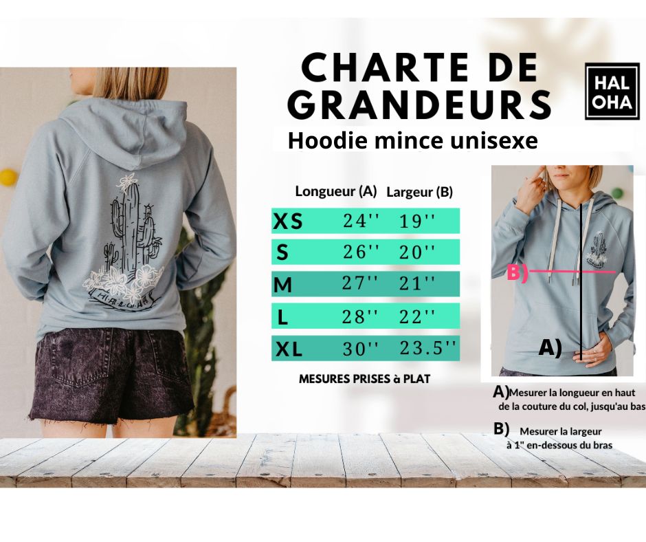 Hoodie léger Waianae- 2 options de couleurs (khaki ou Bordeaux)