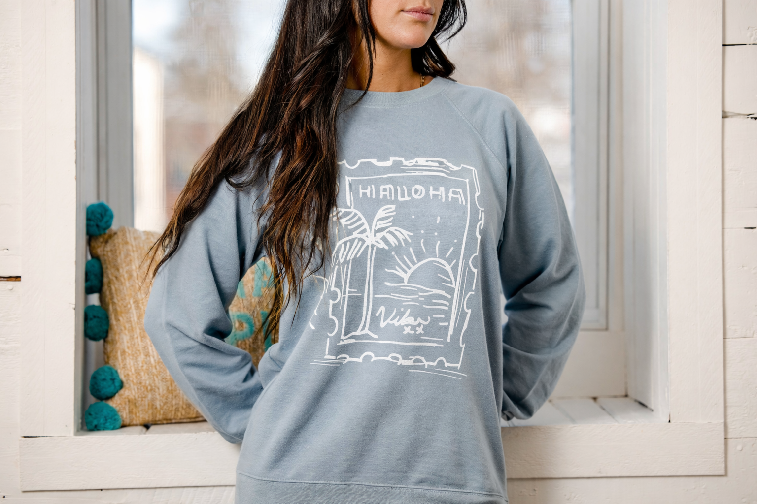 Crewneck unisexe mince POSTCARD - Escape
