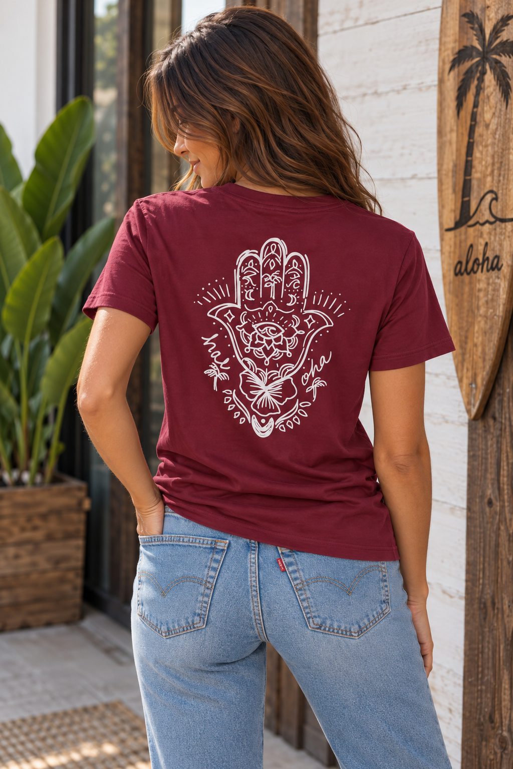 T-shirt unisexe NAMASTE - Burgundy